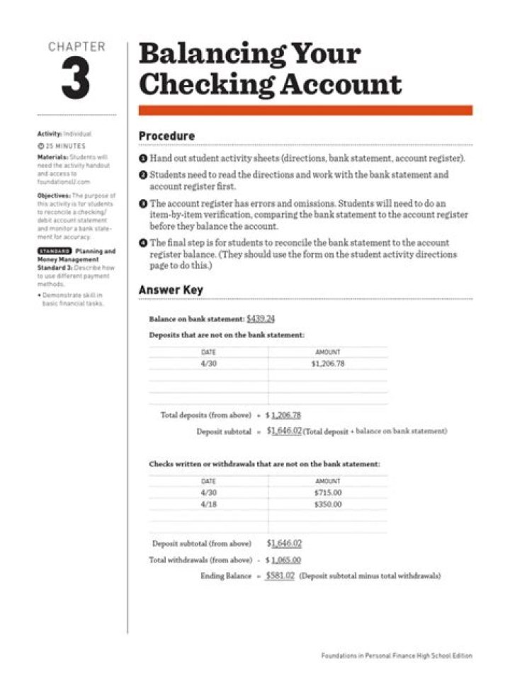 Free Checking Account Worksheets PDF for Easy Bank Management