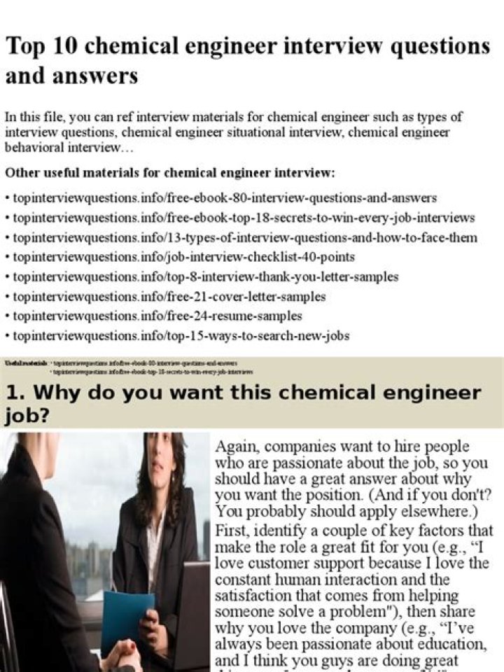 Top Chemical Engineer Interview Questions & Answers PDF