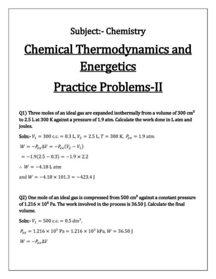 Chemical Engineering Thermodynamics Questions & Answers PDF for Exam Prep