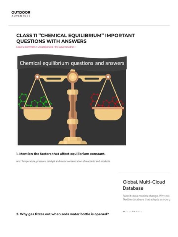 Chemical Equilibrium Questions PDF: Solve Key Problems Instantly