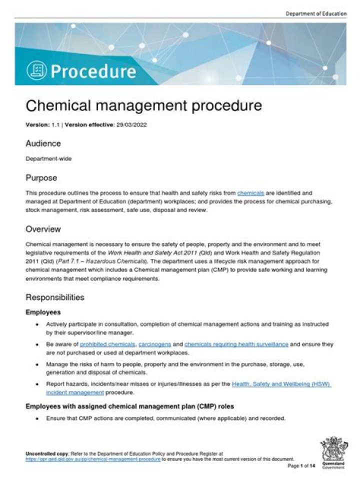 Chemical Management Procedure PDF: Essential Safety & Compliance Guide
