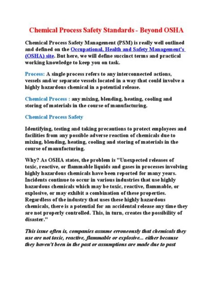 Essential Chemical Process Safety Management PDF for Industrial Compliance