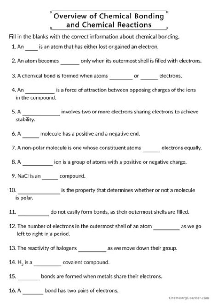 Chemistry Bonding Questions & Answers PDF – Expert Answers