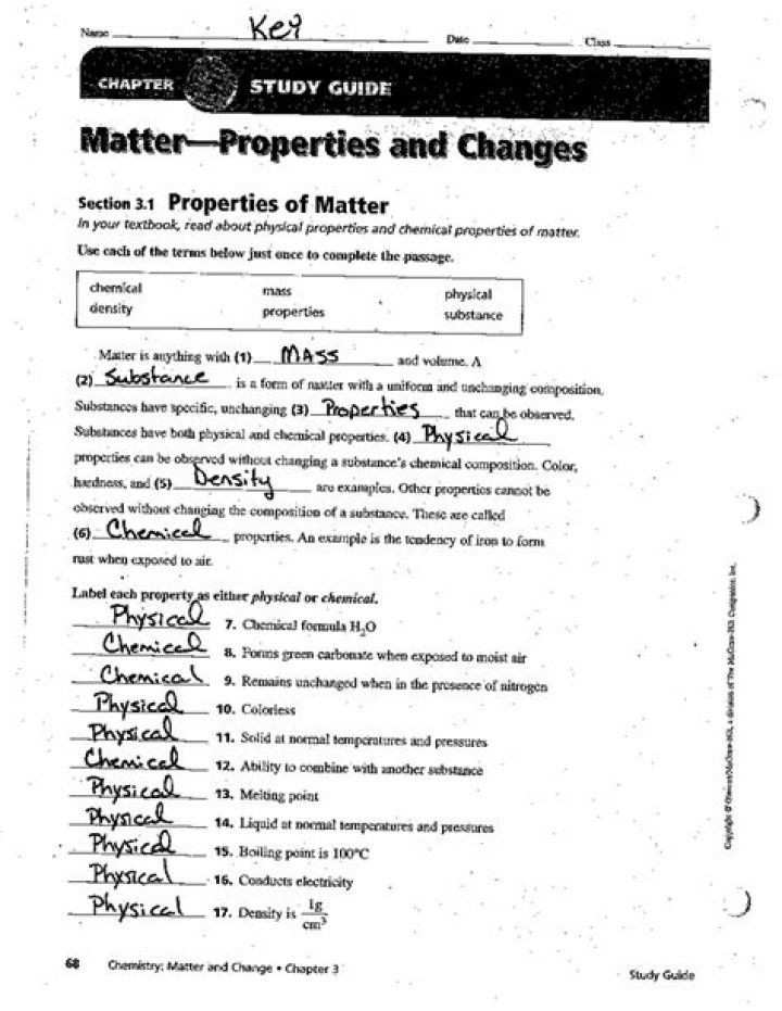 Chemistry Matter and Change PDF Answer Key – Perfect Study Guide