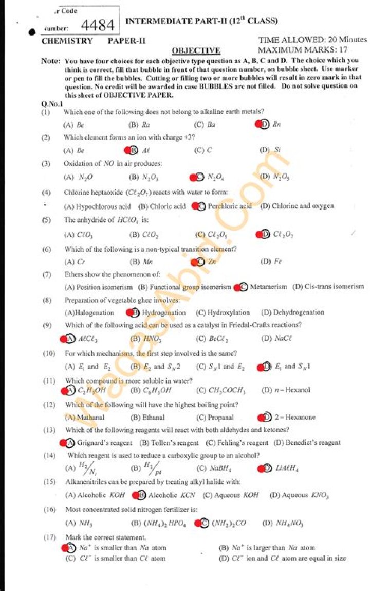 Chemistry MCQs with Answers PDF: Perfect Study Guide