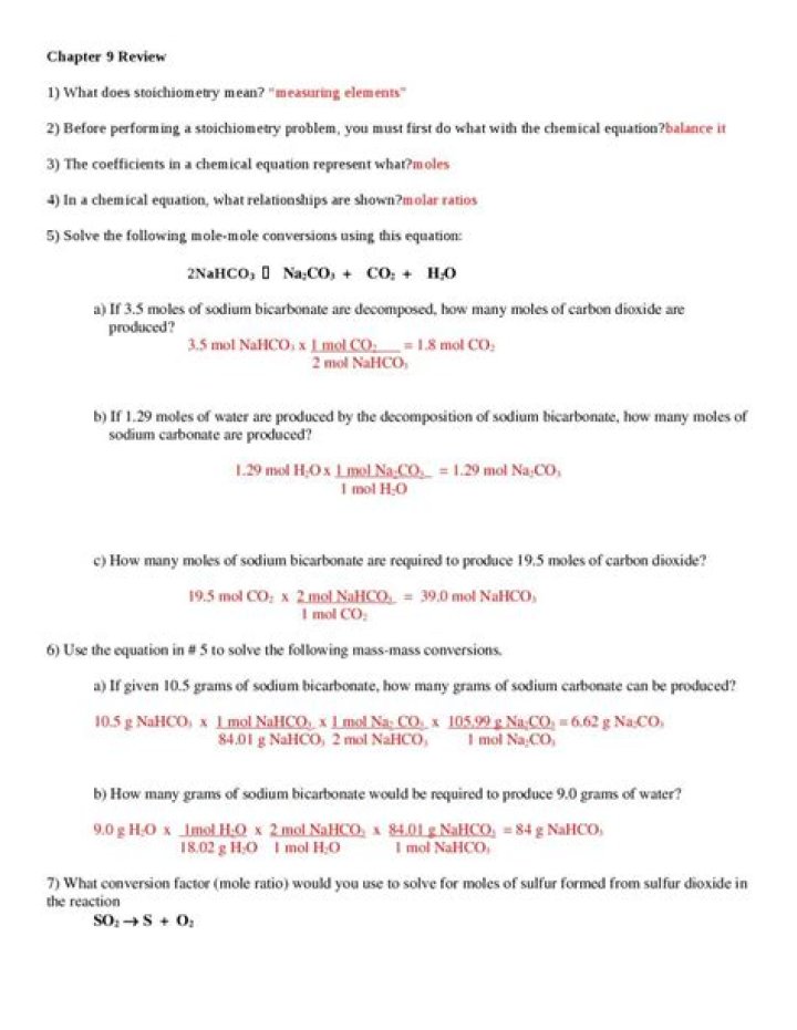 Chemistry Moles Packet Answer Key PDF – Instant Download