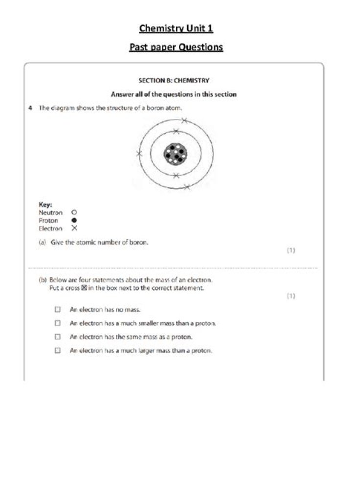 Chemistry Paper 1: Questions & Answers PDF with Answers