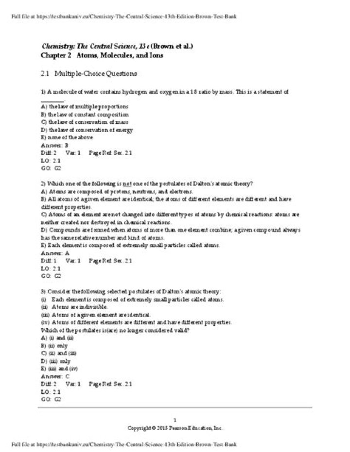 Chemistry: The Central Science 13th Edition Answer Key PDF – Complete Solutions