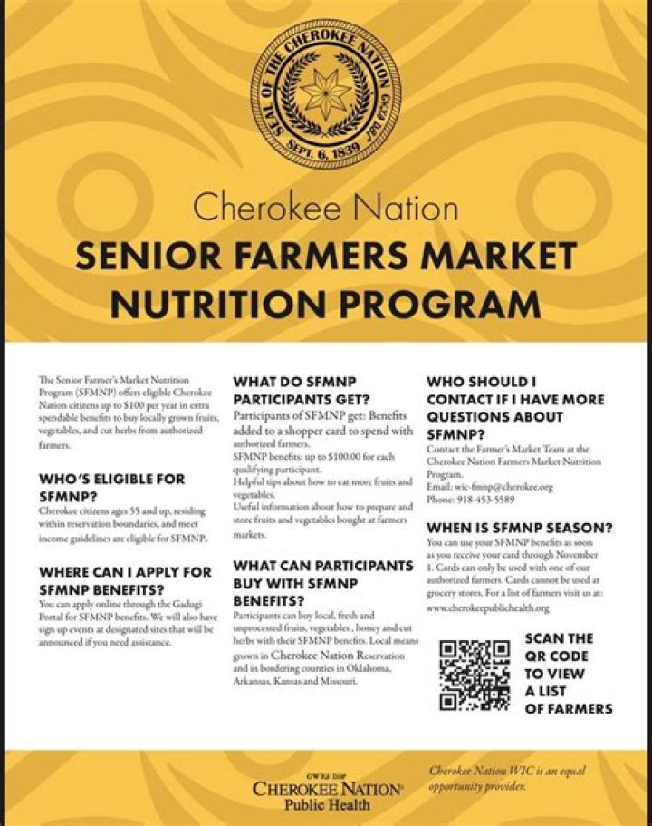 Cherokee Nation Summer Nutrition Card: Essential Food List PDF