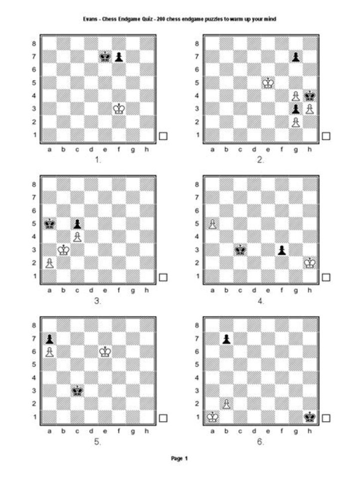 Chess Endgame Puzzles PDF with Answers – Master Final Positions