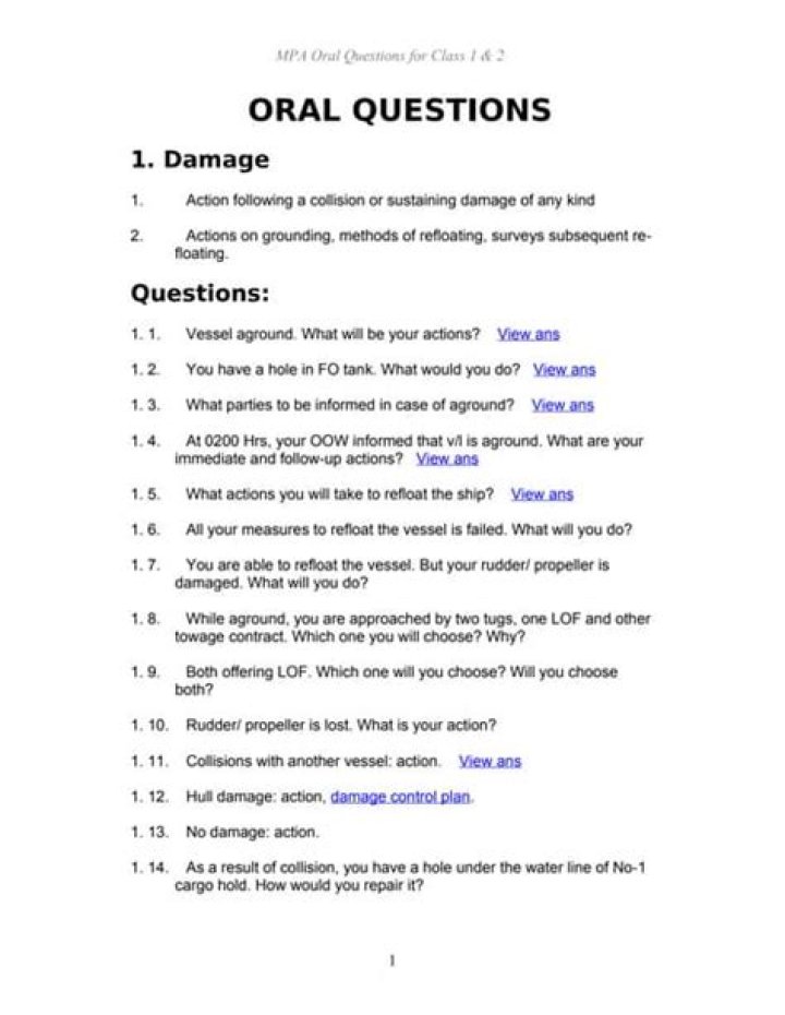Chief Mate Oral Questions & Answers PDF: Complete Prep Guide