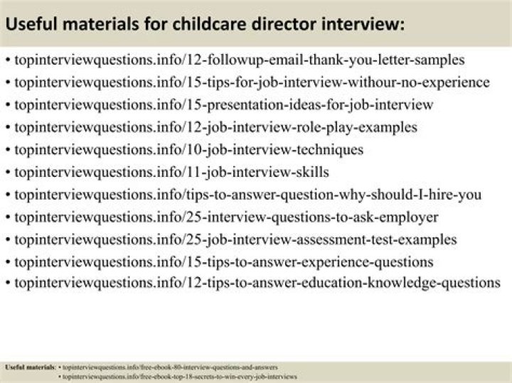 Childcare Director Interview Questions and Answers PDF Guide