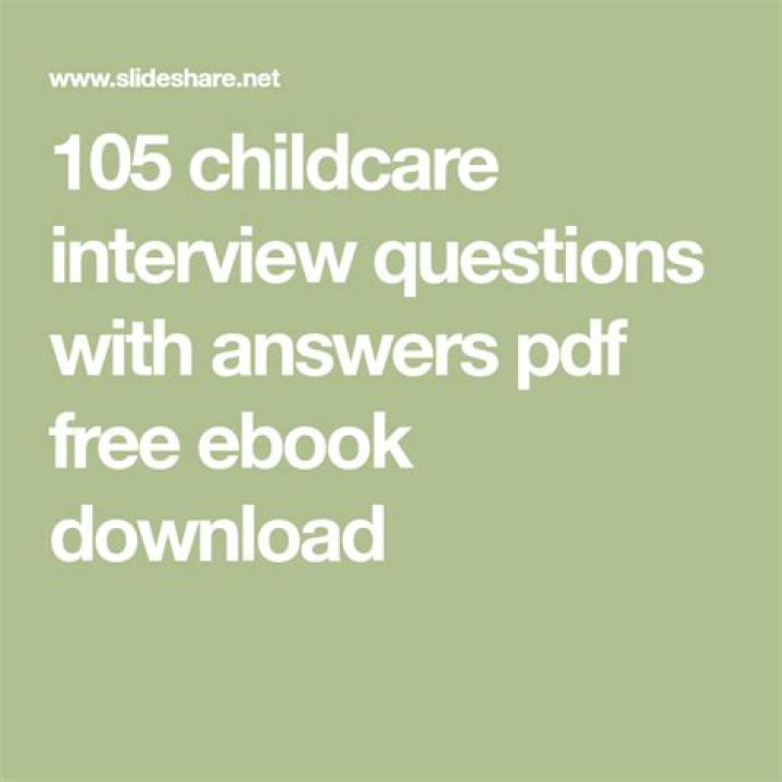 Childcare Interview Questions with Answers PDF – Expert Guide