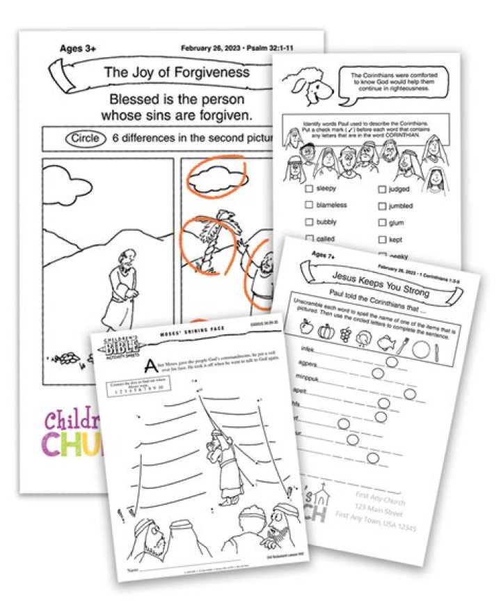 Free Childrens Church Lessons with Worksheet PDFs – Download Now