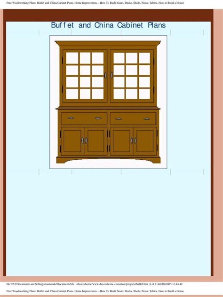 China Cabinet Plans PDF – Download Free Blueprint & Assembly Guide