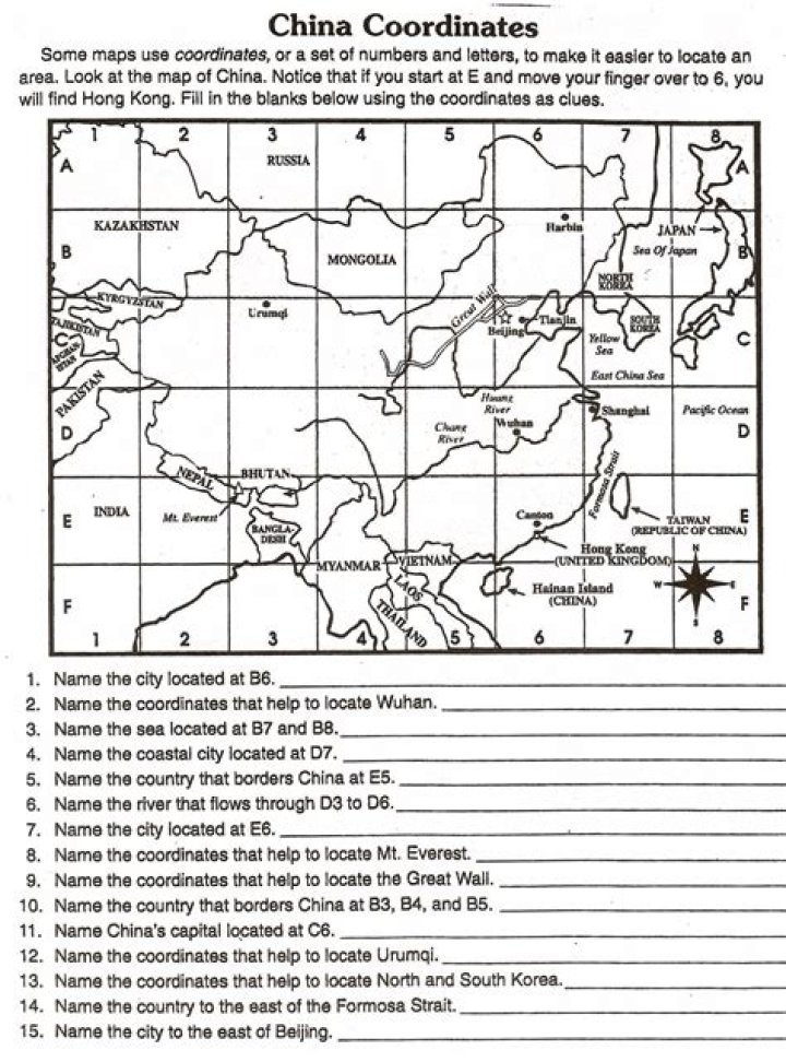 China Geography Worksheet PDF – Download Free Educational Resource