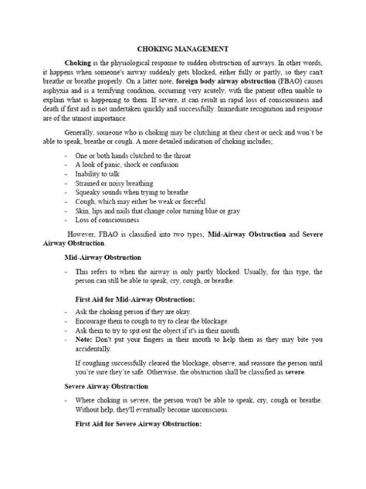 Choking Management PDF: Essential First Aid Guide