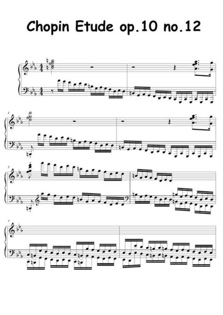 Chopin Op.10 No.2 Study Sheet Music PDF Download