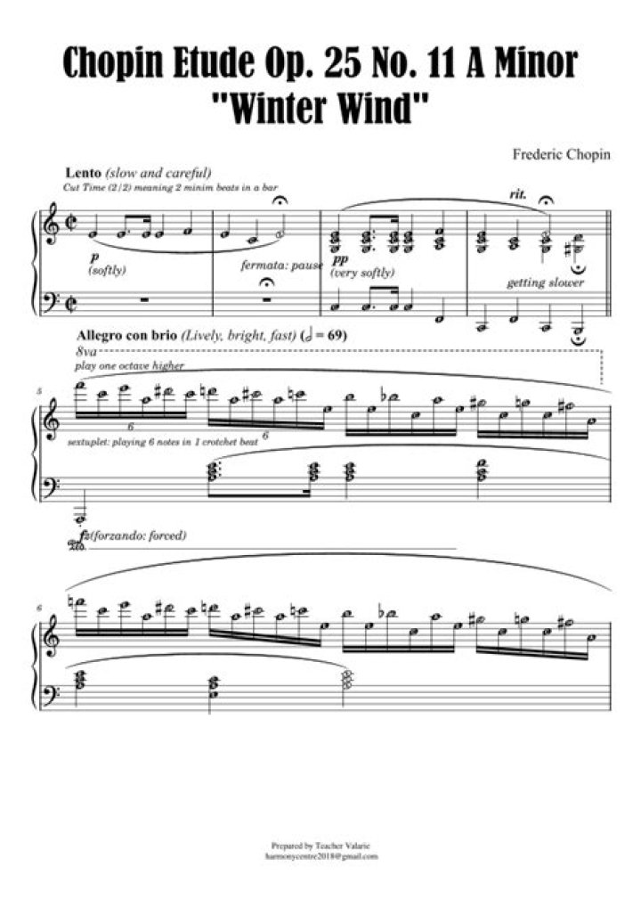 Chopin Op. 25 No. 1 Etude Sheet Music PDF Download