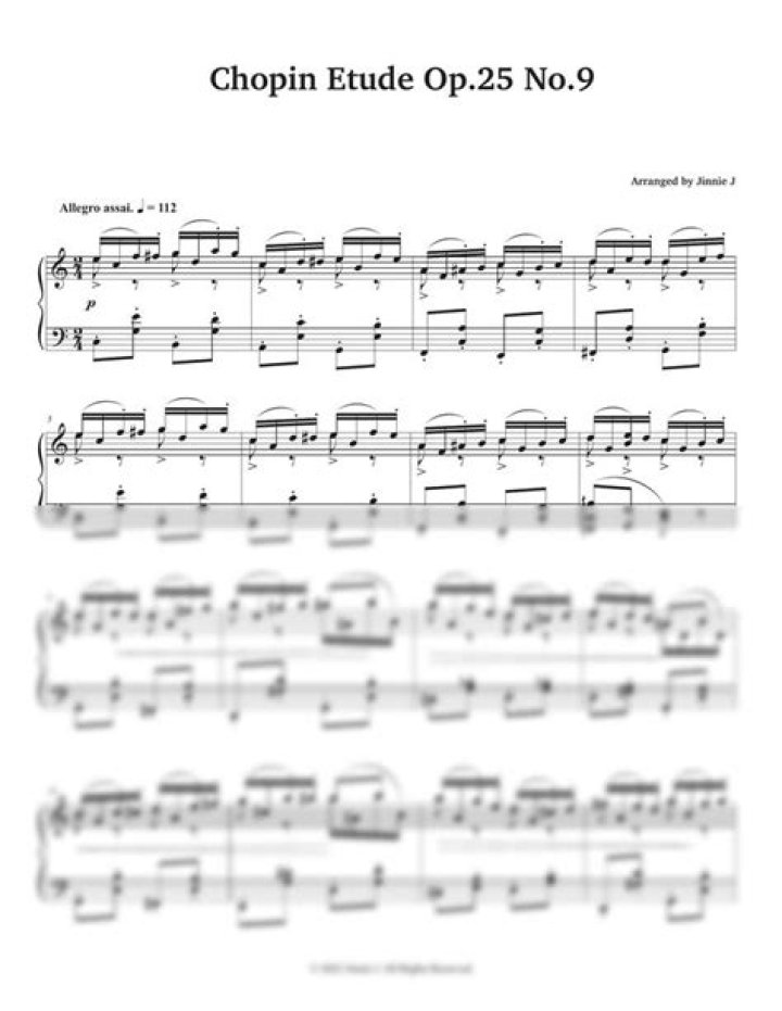 Chopin Etude Op. 25 No. 9 Sheet Music PDF – Download Full Score Now