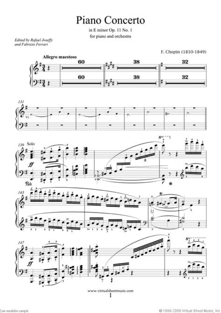 Chopin Piano Concerto No. 1 Sheet Music PDF Download – Full Score