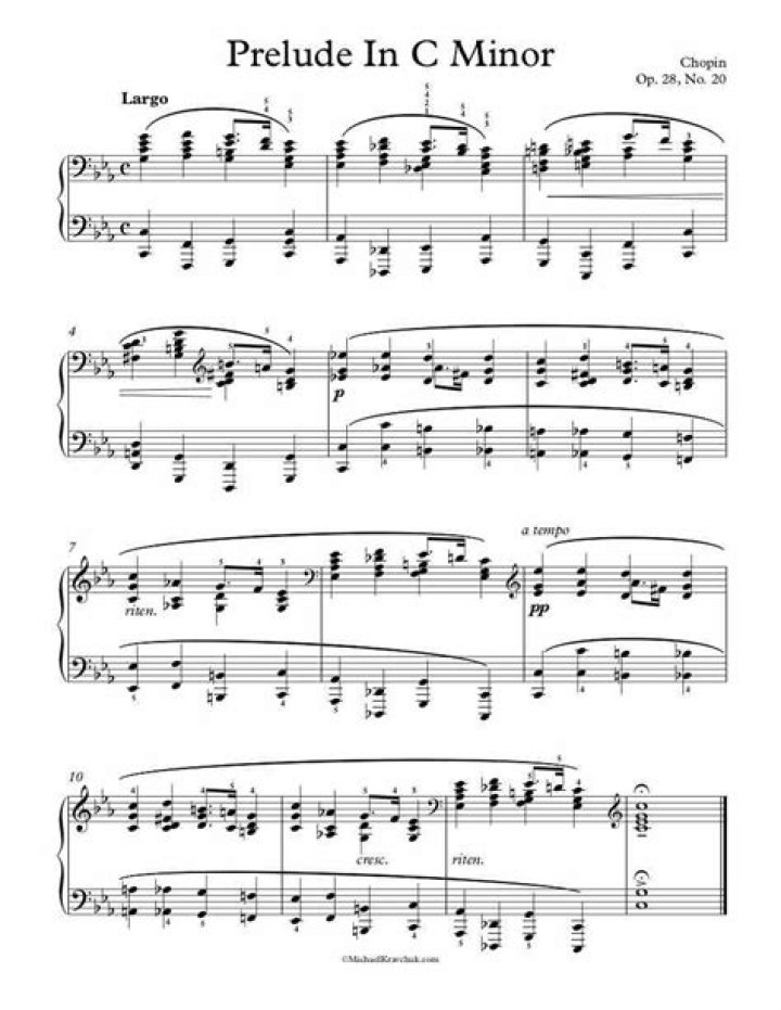 Chopin Prelude in C Minor Sheet Music PDF – Download Complete Free