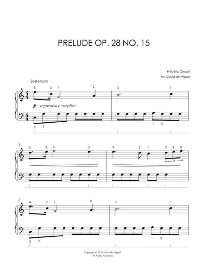 Chopin Prelude Op 28 No. 15 Sheet Music PDF Download