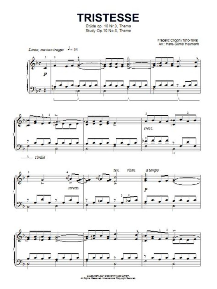 Chopin Tristesse Sheet Music PDF – Download Instantly