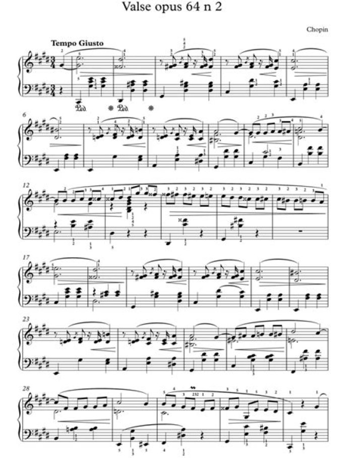 Chopin No. 2 Valse Op. 64 Sheet Music PDF Download