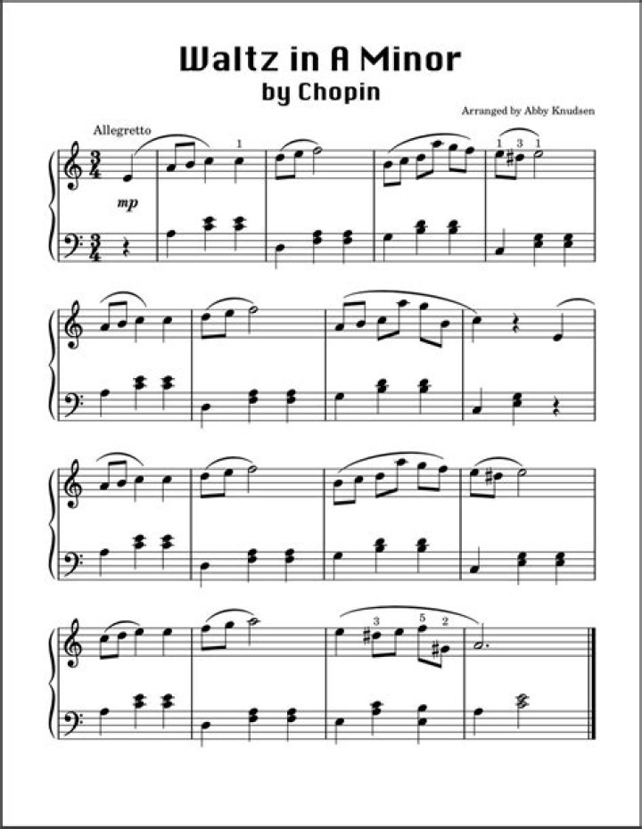 Chopin Waltz in B Minor Sheet Music PDF – Free Download