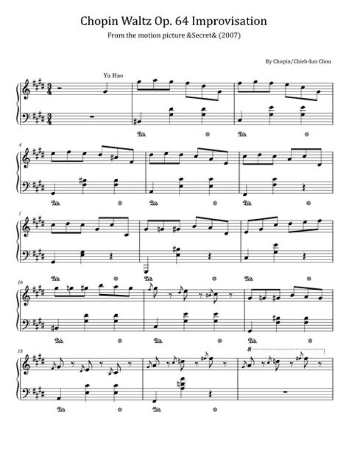 Chopin Waltz Op. 64 No. 1 Sheet Music PDF Download