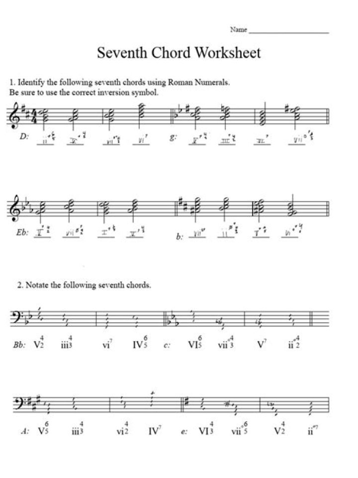 Free Chord Identification Worksheet PDF for Musicians