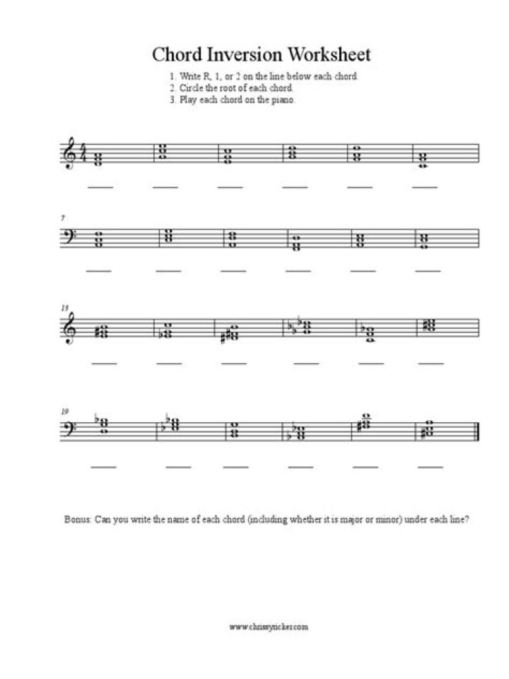 Chord Inversion Worksheet PDF – Practice Piano & Theory