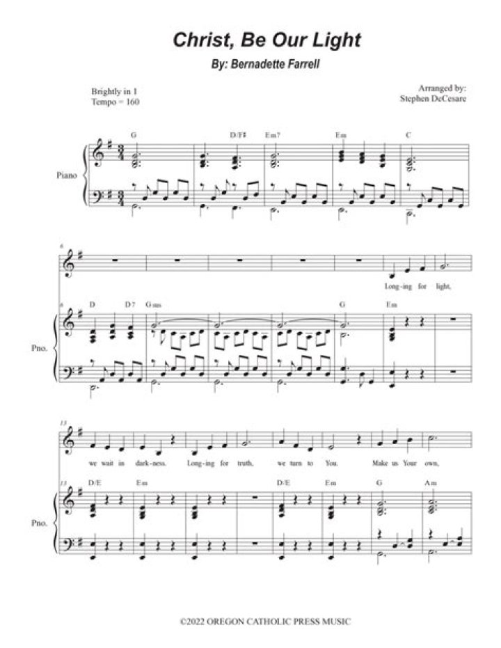 Christ Be Our Light Sheet Music PDF – Free Download