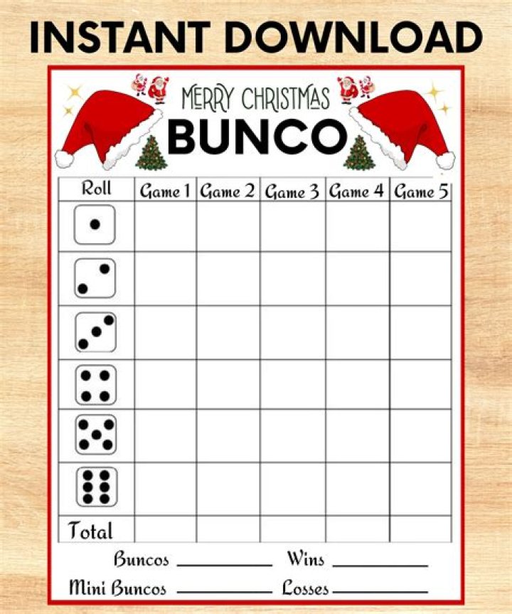 Free Christmas Bunco Score Sheets PDF – Printable & Free