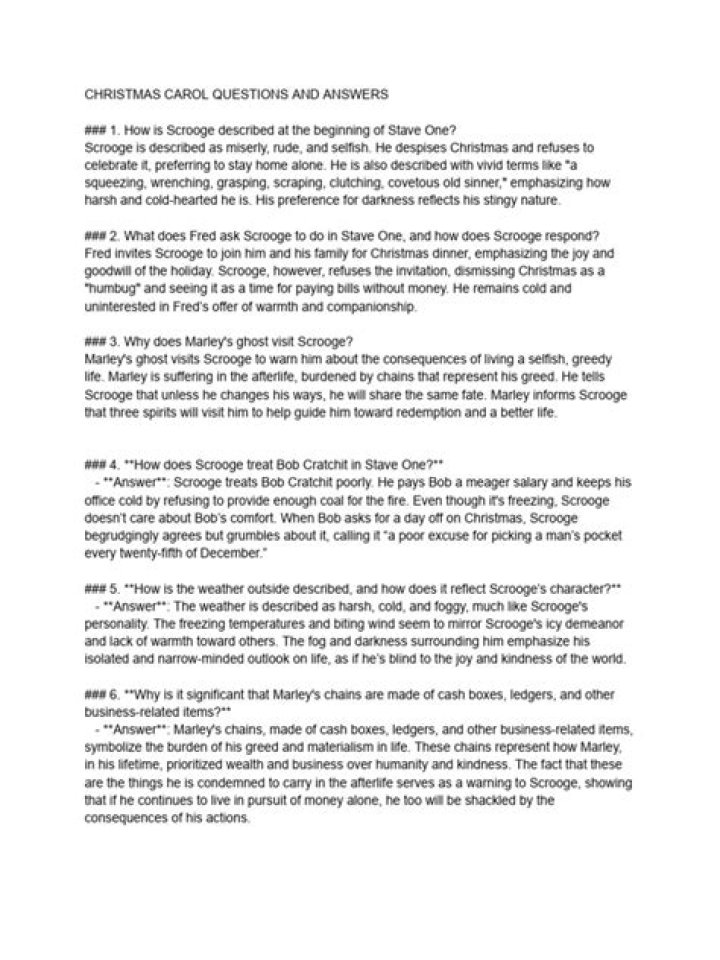 Christmas Carol Questions and Answers PDF: Perfect Study Guide