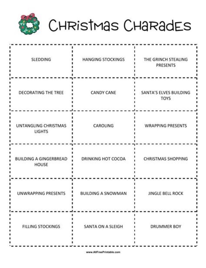 Christmas Charades List PDF: Fun Holiday Games for Families