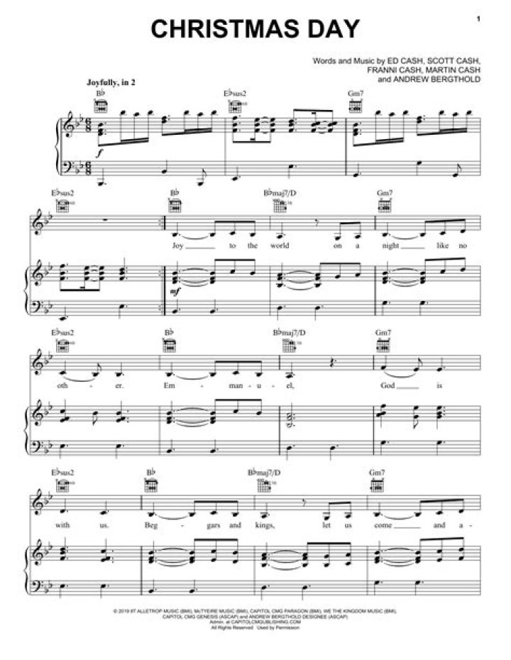 Christmas Day Chris Tomin Christmas Sheet Music PDF - Download Now