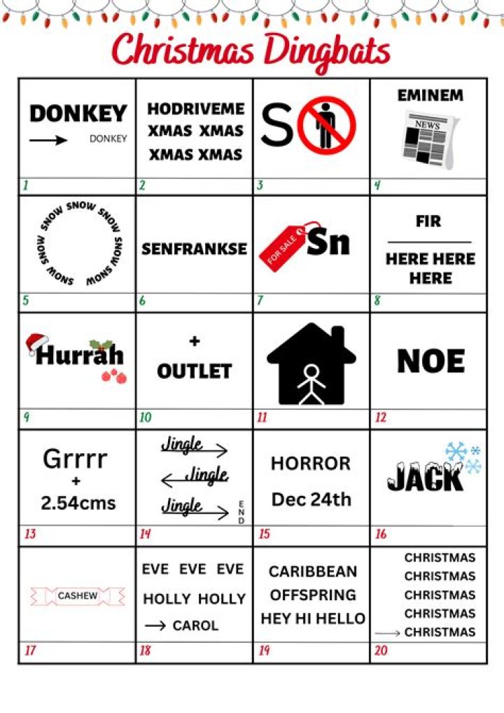 Christmas Dingbats with Answers PDF – Solve Fun Holiday Puzzles