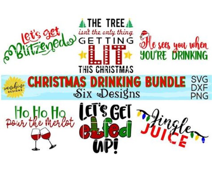 Christmas Drinking SVG Bundle, the Tree Isn't the Only Thing Getting Lit, Lets Get Lit, Lets Get