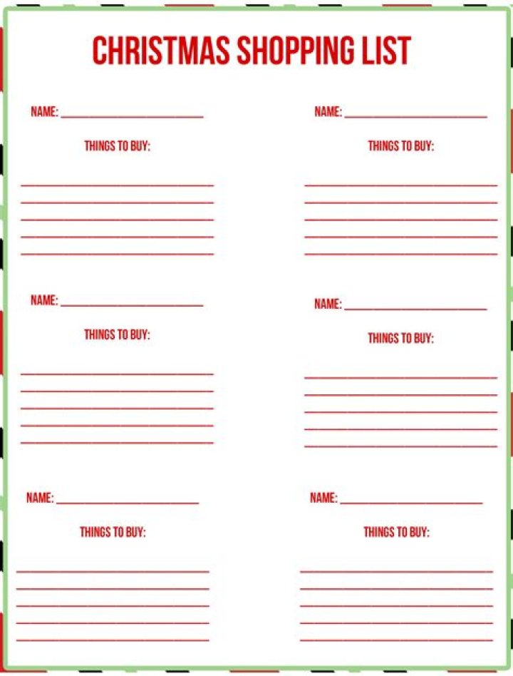 Free Christmas Gift List Template PDF – Print & Printable