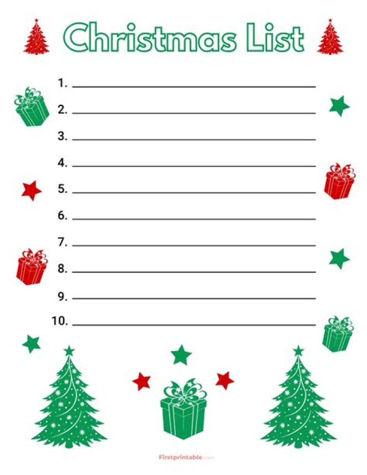 Free Christmas List Template PDF – Instant Download