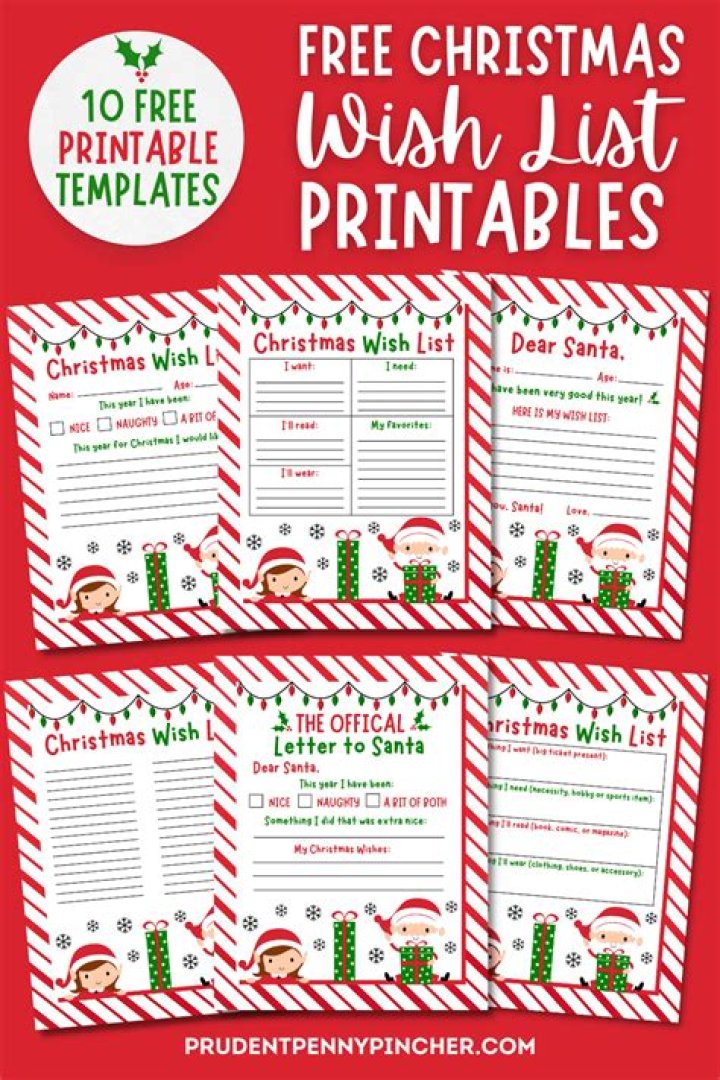 Printable Christmas Wish List PDF – Print & Share Your Holiday Wishes Today