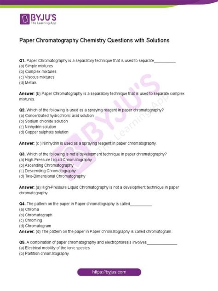 Chromatography Questions PDF: Expert Answers for Students & Scientists