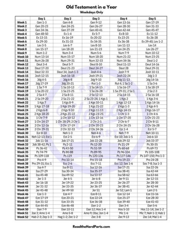 Chronological Old Testament Reading Plan PDF for Daily Study