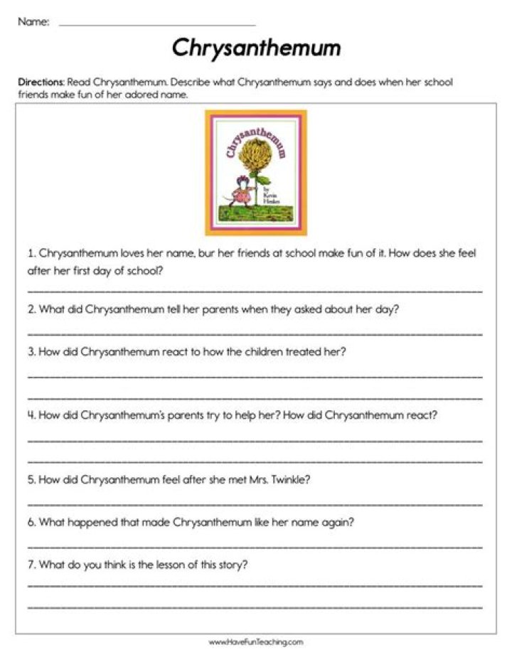 Free Chrysanthemum Worksheets PDF – Printable Flower Learning Resources
