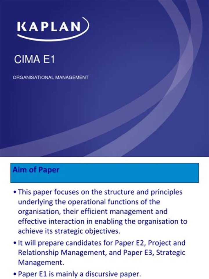 Cima E1 Organizational Management PDF: Expert Strategies for Leadership