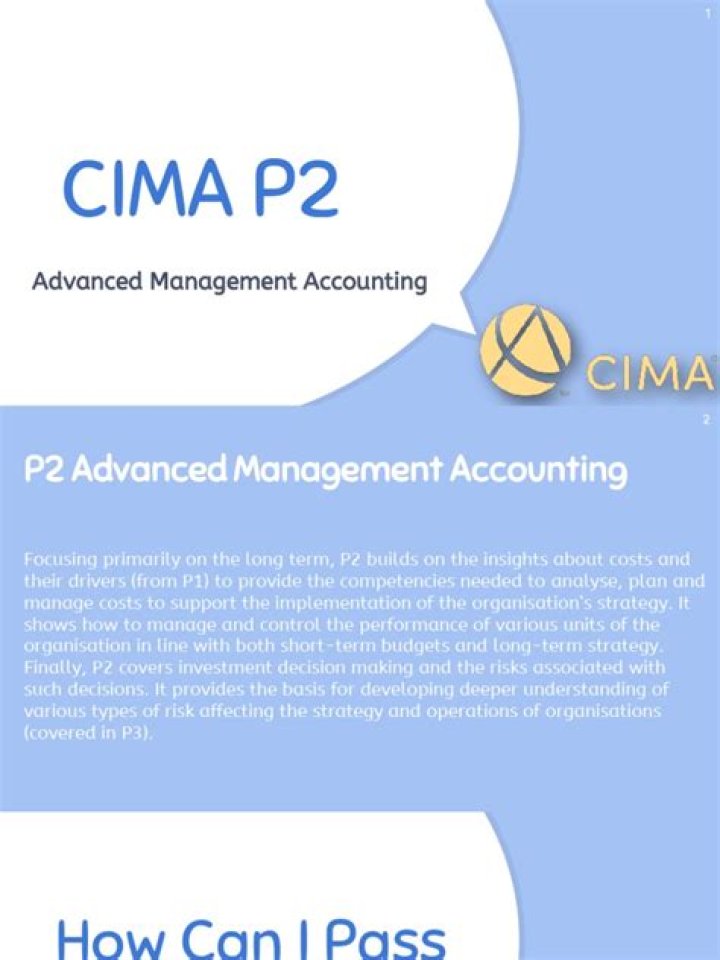 Cima P2 Advanced Management Accounting PDF: Complete Guide & Training Tool