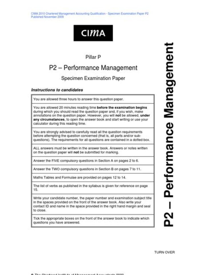 Cima P2 Performance Management Study: Key Insights & PDF Analysis