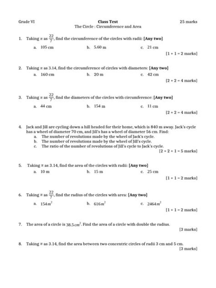 Circle Geometry Test PDF – Practice Problems & Solutions